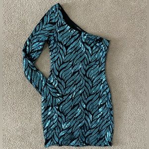 Ark & Co. Sequin One-Shoulder Mini Dress